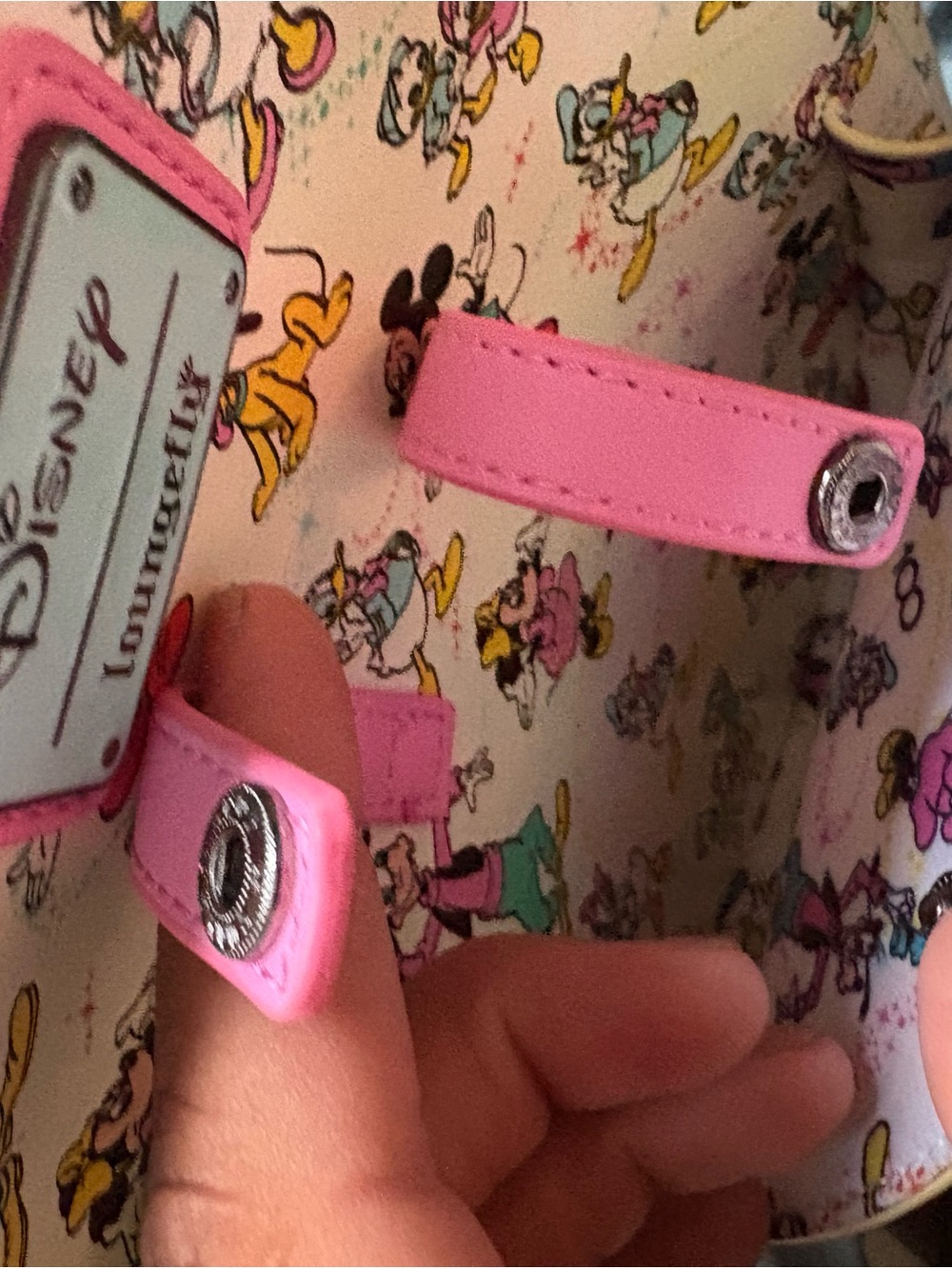 Disney 100 Mickey & Friends Classic AOP Iridescent Mini Backpack & Headband Set - Picture 7 of 8